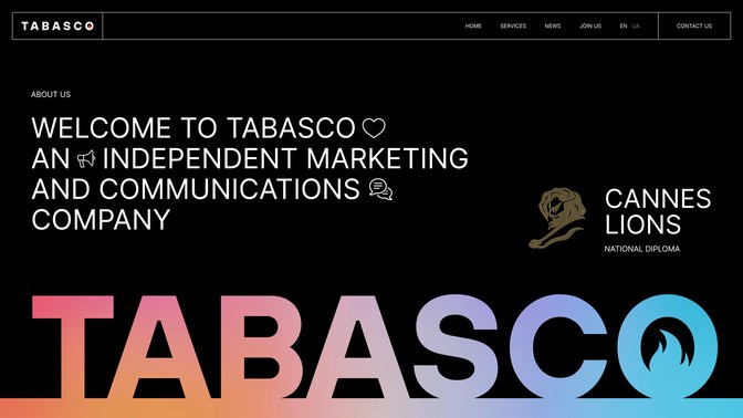 TABASCO — independent marketing agency website